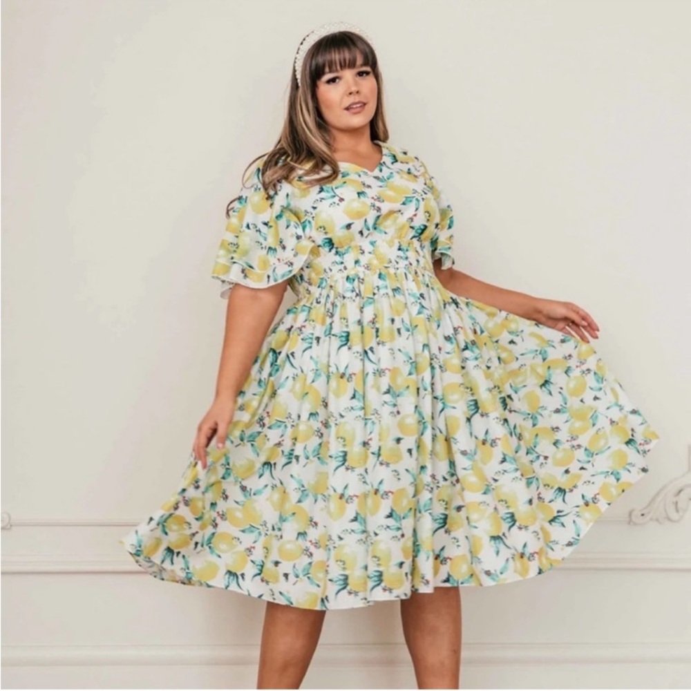 JessaKae Lemon Limon Midi Dress XL - Picture 3 of 7